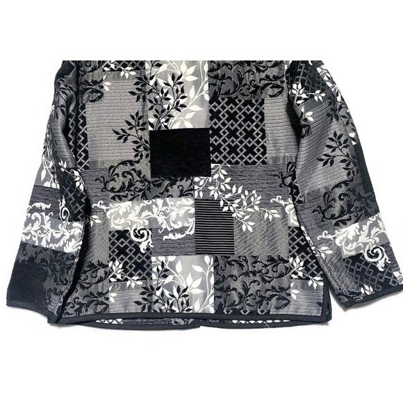 Drapers & Damons Black and White Patchwork Jacket Women's Medium Button Up - Picture 4 of 8